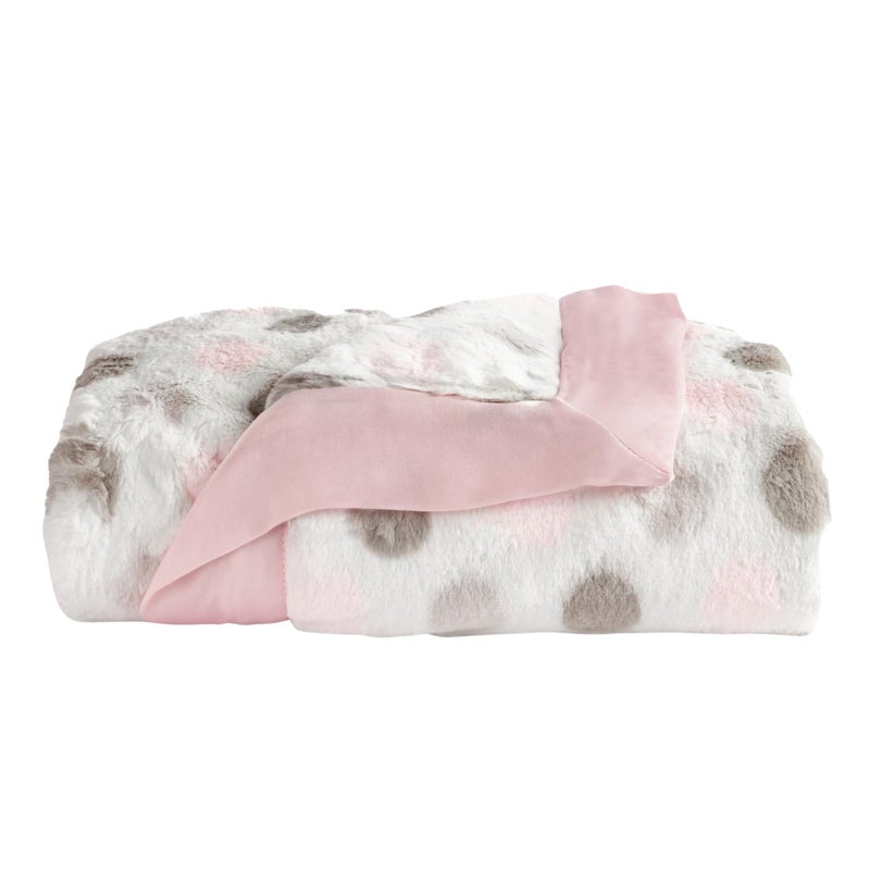 Little Giraffe Luxe Baby Blanket â€“ 29x35â€ Satin Trim, Dot Pink | Ultra-Soft, Hypoallergenic Stroller & Nursery Blanket | Perfect for Newborns & Toddlers - Image 1